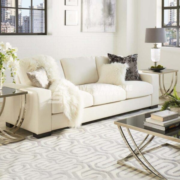 Lionel Modern Fabric Down-Filled Sofa