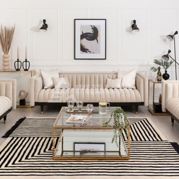 Three Seater Sofa In Beige