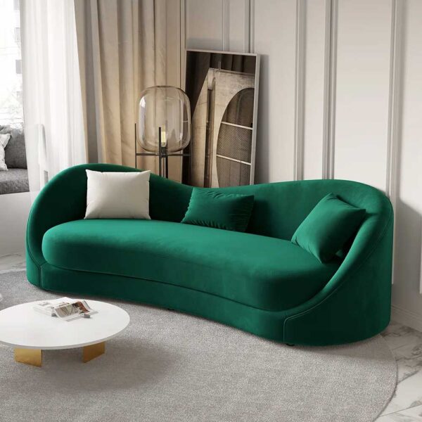 Luxury Green Velvet Upholstered Sofa