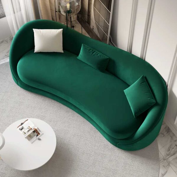 Luxury Green Velvet Upholstered Sofa