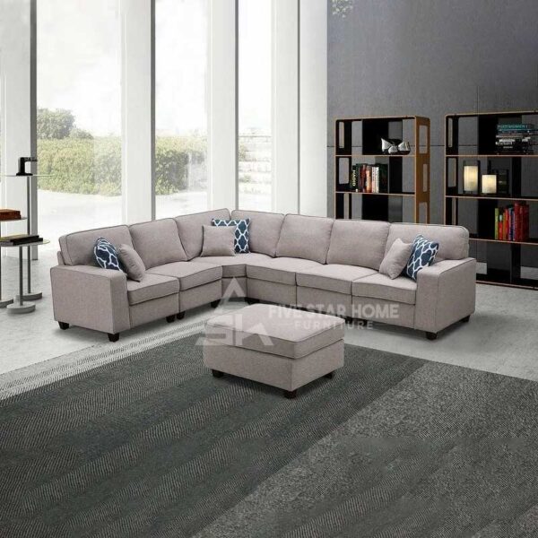 Casanova 7-Piece Linen Sectional Sofa