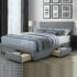 Grey Upholstered Storage Bed