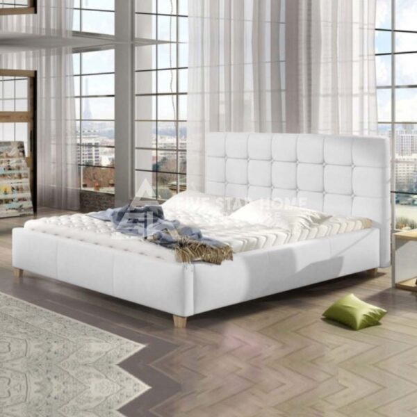 Modern Glam White Velvet Upholstered Bed