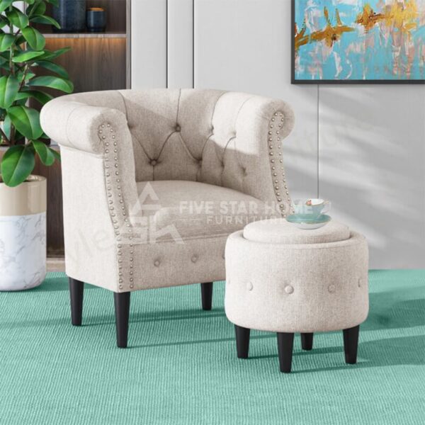 Button Tufted Chair With Cushion