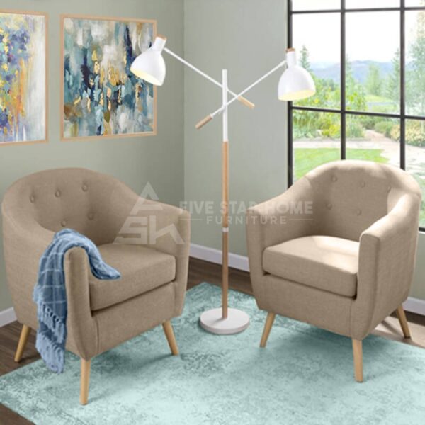 Leisure Upholstered Lounge Chair In Beige