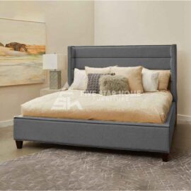 Shelter Wing Channel Tufted Bed In Beige