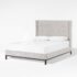 Melina Tufted Linen Wingback Bed in Light Grey