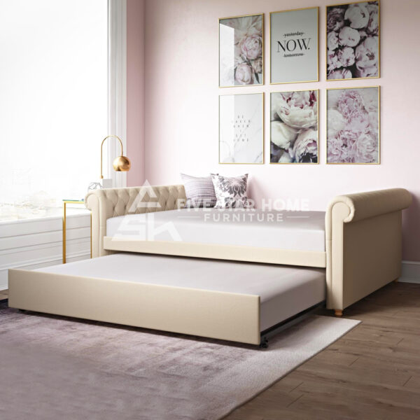 Fabric Upholstered Wooden Daybed