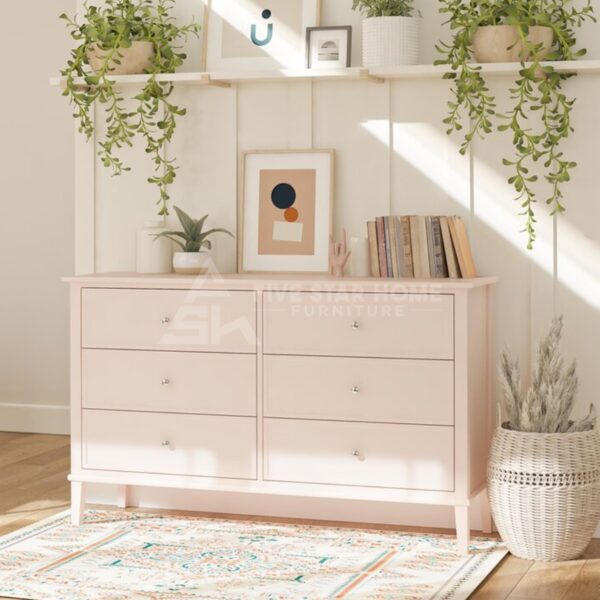 Soderville 6 Drawer Dresser In Pink