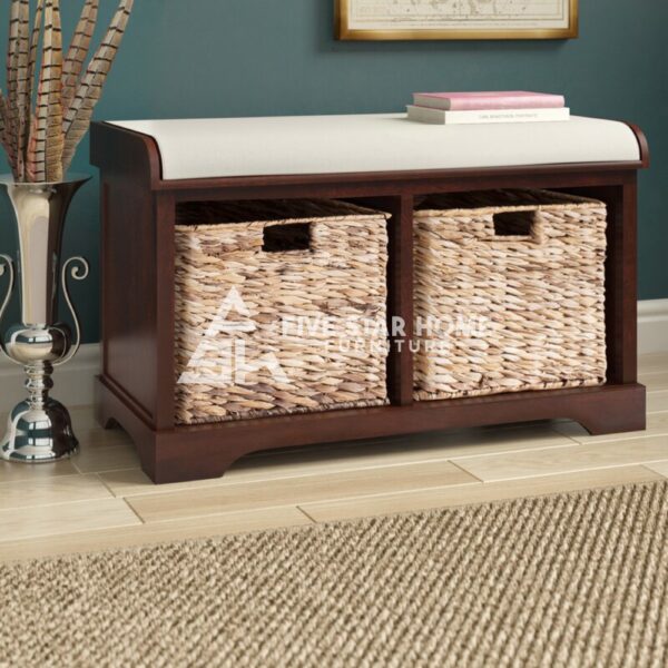 Upholstered Cubby Storage Bench