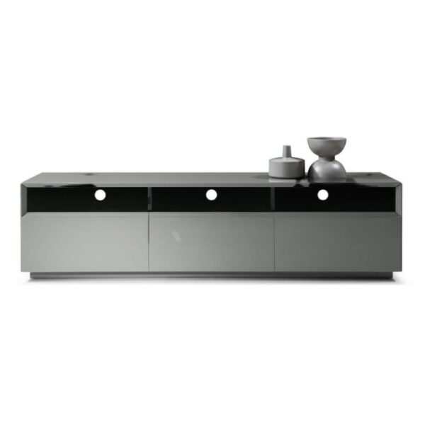Gray High Gloss Contemporary TV Stand