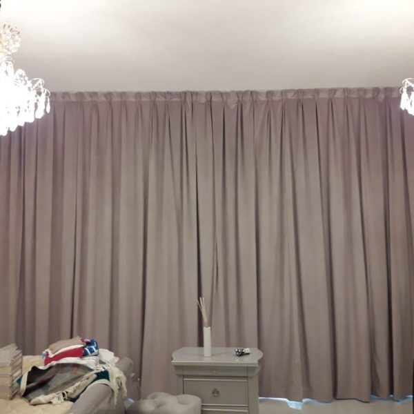 Grey Shefon And Mukhmal Curtain