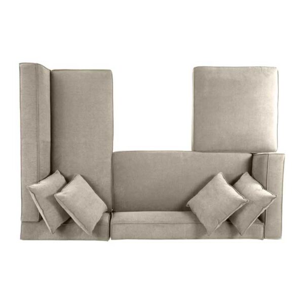 L shaped sofa with ottoman with 4 pillow