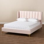 Saverio Glam And Luxe Velvet Upholstered Bed With Gold Tone Legs