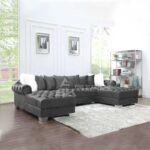 A Wide Velvet Corner Sofa
