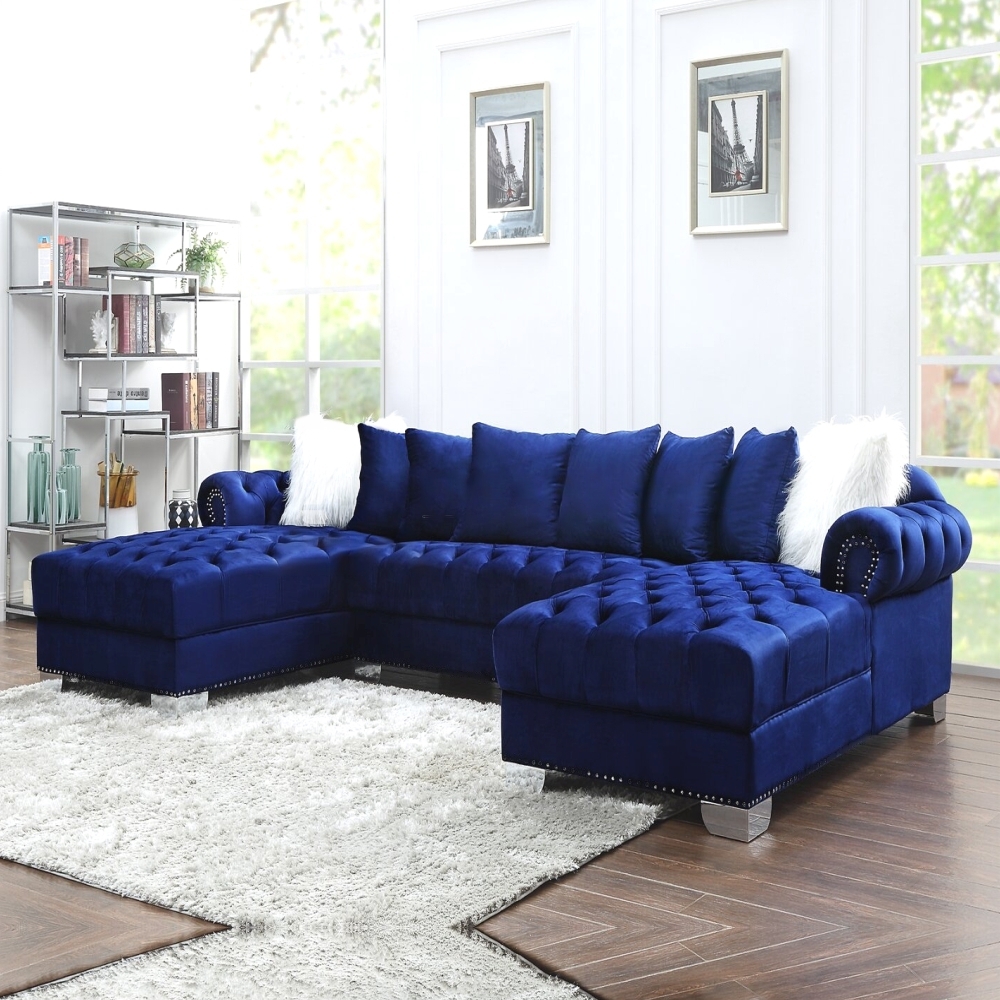 A Wide Velvet Corner Sofa – Fsh Furniture