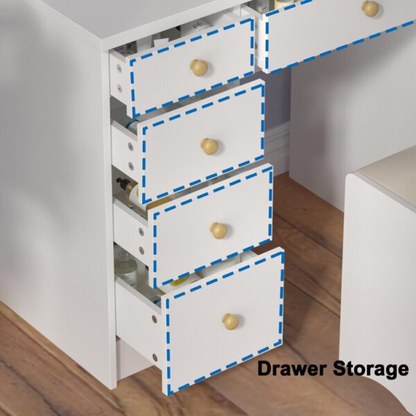 Vanity Set with Stool and Mirror Vanity Set with Stool and Mirror