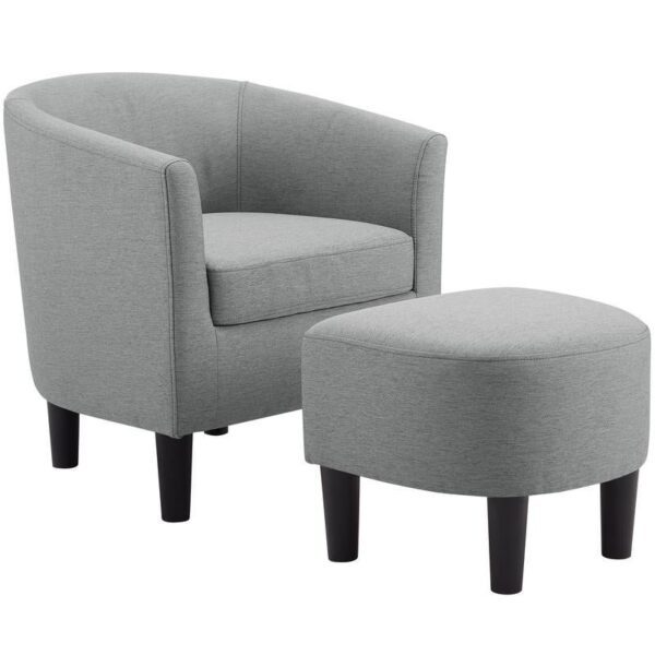Camilla Fabric Barrel Chair with Ottoman Set Camilla Fabric Barrel Chair with Ottoman Set