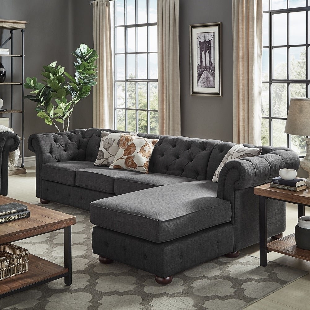 Chesterfield Four Seater Couch And Chaise