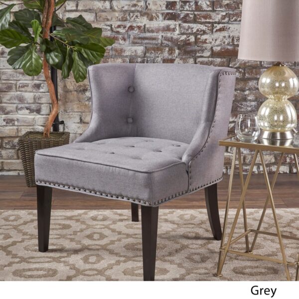 Adelina Button Tufted Armless Fabric Chair arm chair