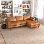 Contemporary Tufted Brown Upholstered Sectional