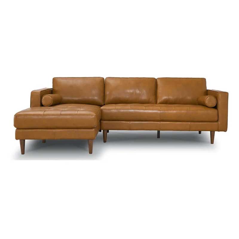 Contemporary Tufted Brown Upholstered Sectional