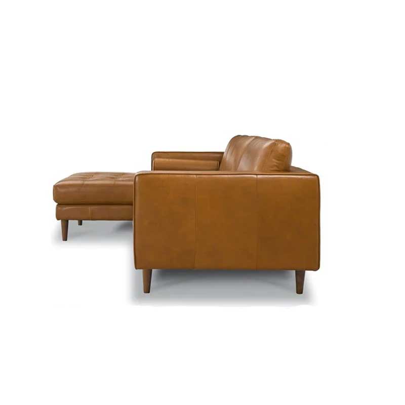 Contemporary Tufted Brown Upholstered Sectional