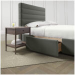 Channel Headboard With Upholstered Storage Base
