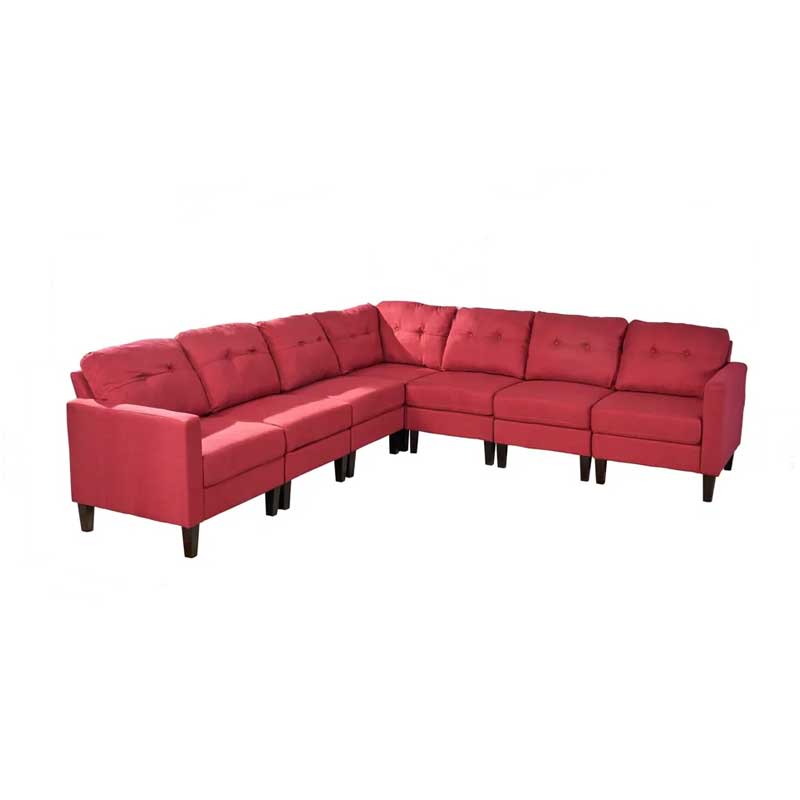 Emmie Modern U Shaped Sectional 7-Piece Sofa