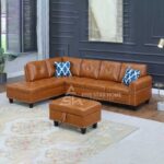 FSH Alger Facing Sofa with Ottoman Chaise