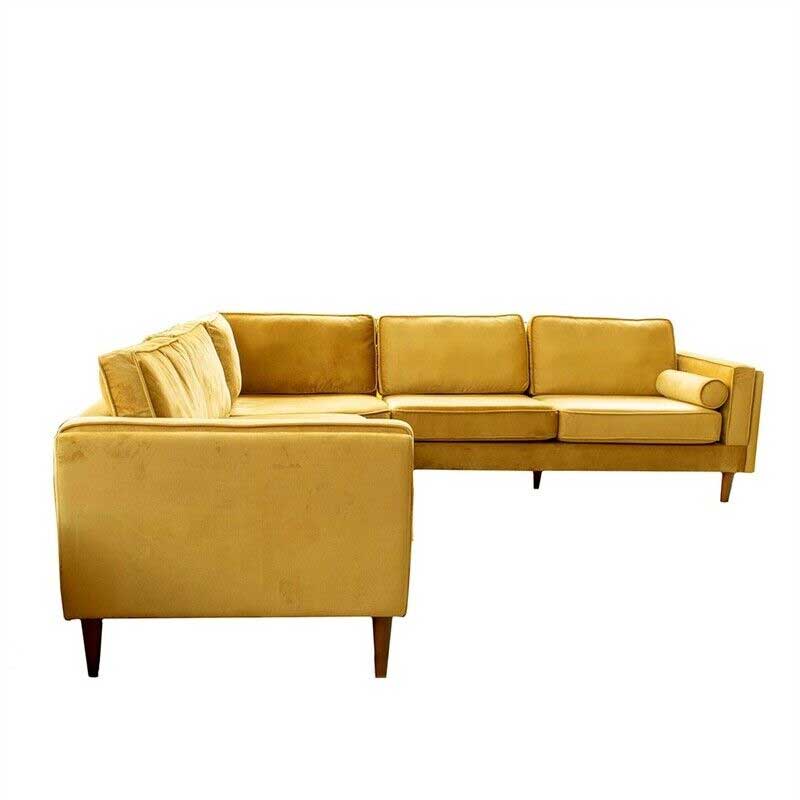 Fsh Symmetrical Corner Sectional Sofa In Velvet