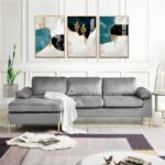FSH Velvet Sofa & Chaise Lounge Sofa