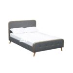 Loft King Size Retro Style Bed Frame In Grey
