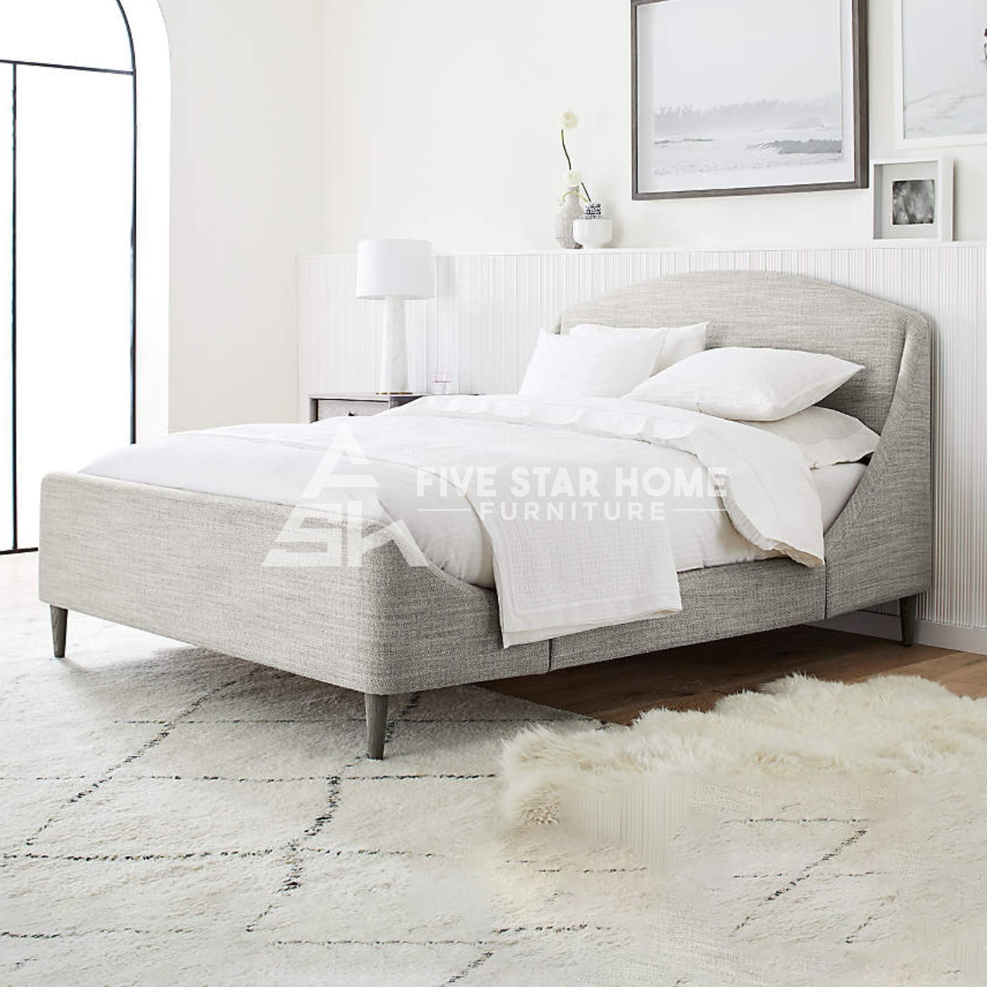 5 Star Mist Upholstered Bed In Light Gray