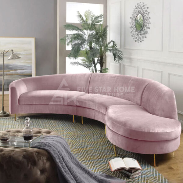 Wide Velvet Sofa