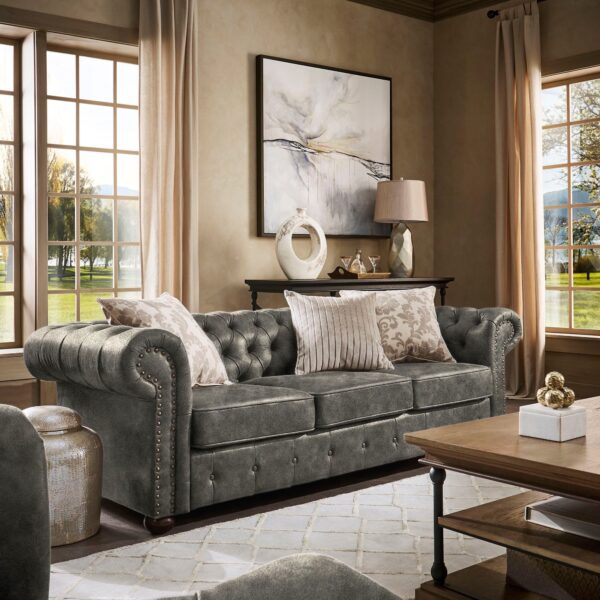 Tufted Scroll Arm Chesterfield Sofa Tufted Scroll Arm Chesterfield Sofa