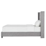 Melina Tufted Linen Wingback Bed In Light Grey