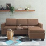 Reversible Cotton Sofa and Chaise with Ottoman