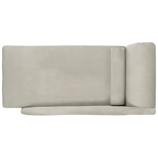 Safavieh Mid-Century Velvet Grey Chaise Safavieh Mid-Century Velvet Grey Chaise