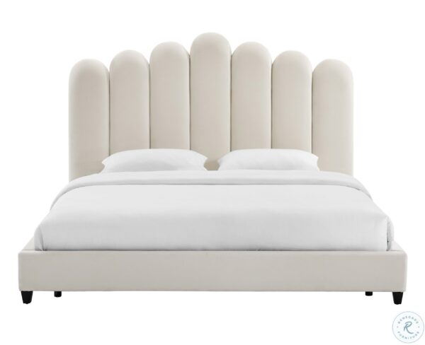 Keline Gray Velvet King Upholstered Platform Bed