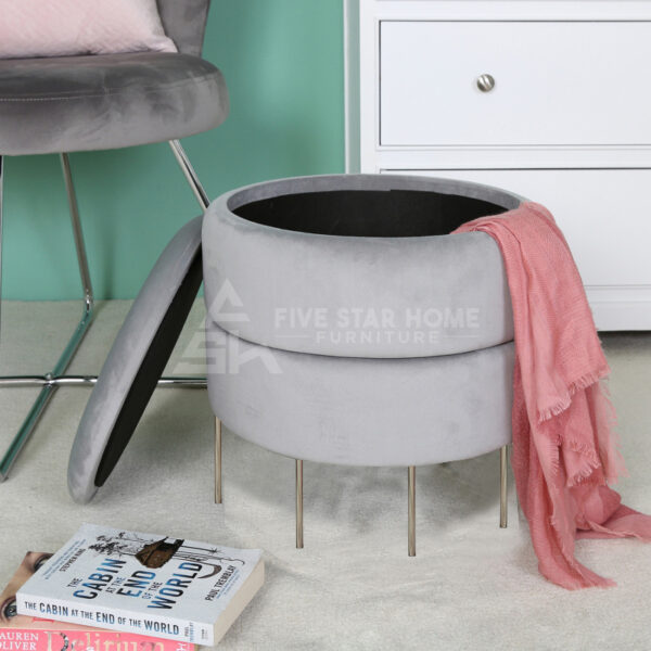 Round Storage Ottoman ottoman