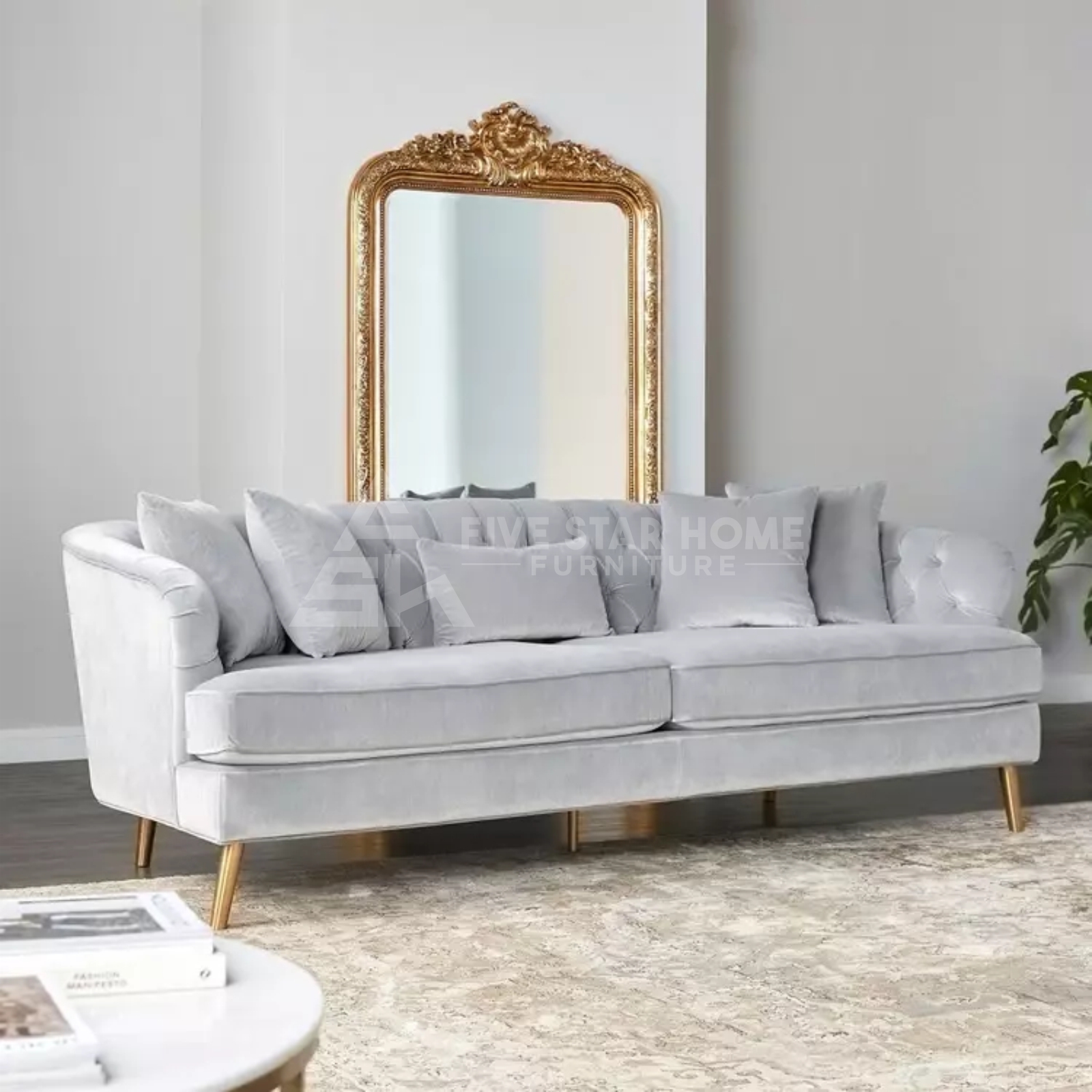 Silver on sale velvet sofas