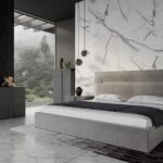 Domus Juliana - Modern Dark Grey Upholstered Bed