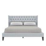 Noa Queen Size Upholstered Bed In Light Grey Color
