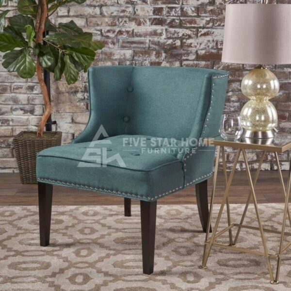 Adelina Button Tufted Armless Fabric Chair