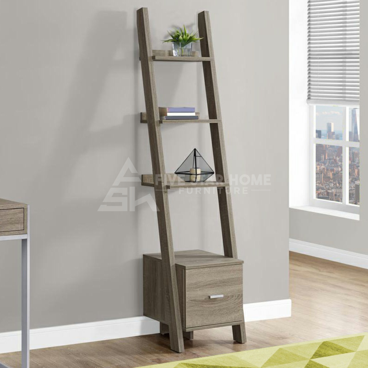 Ladder shelf deals with drawers