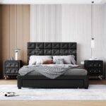 bed with two nightstands
