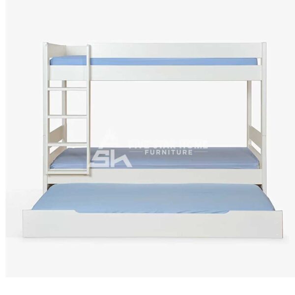 Bunk Bed with Trundle in White