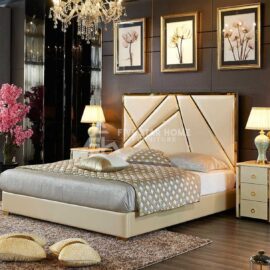 Golden Shining Contemporary Platform Bed
