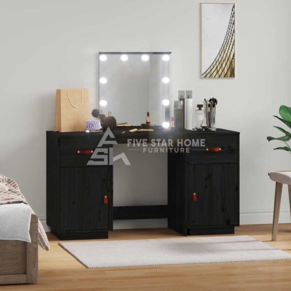 Gray Dressing Table With Led